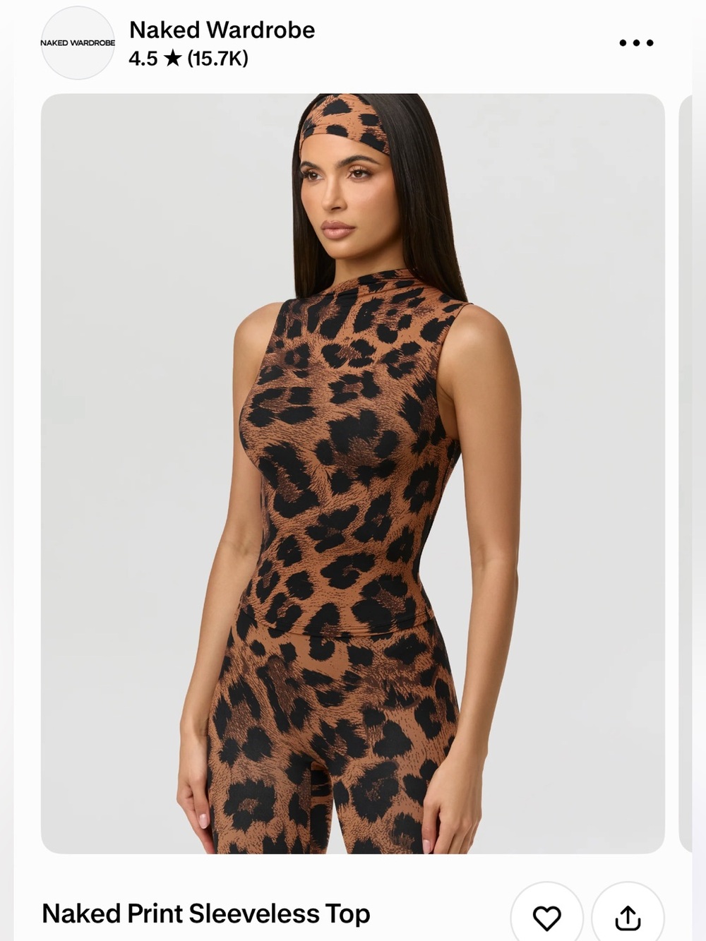 naked wardrobe Brown & Black Leopard Print Sleeveless Top